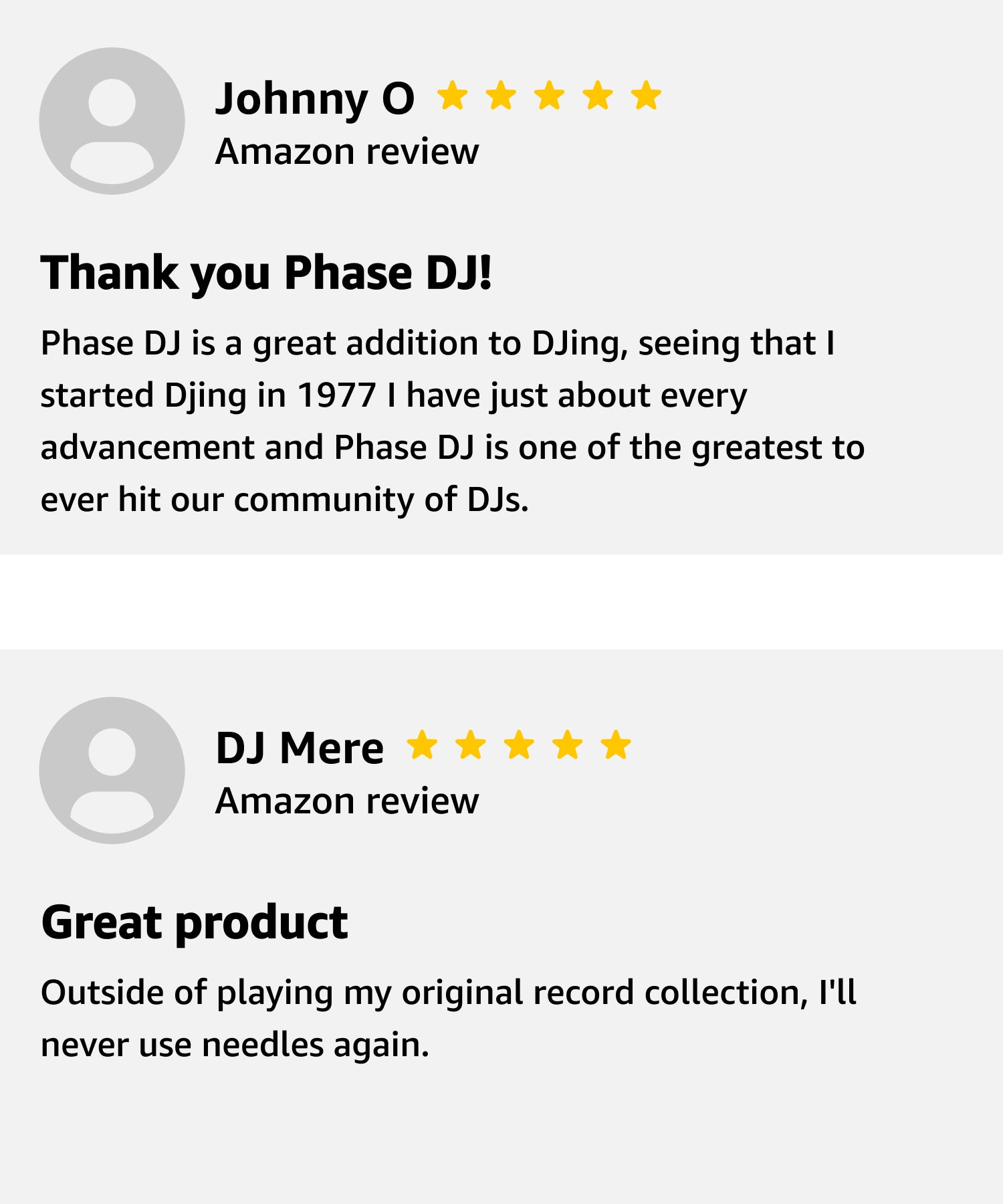 Reviews of Phase from users Johnny O and DJ Mere
